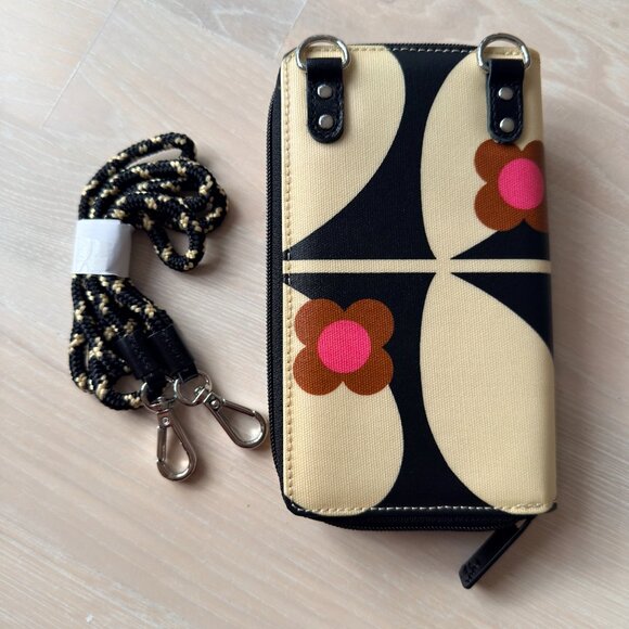 Orla Kiely "Flower" Crossbody Keeper Phone Case Wallet - Picture 2 of 4